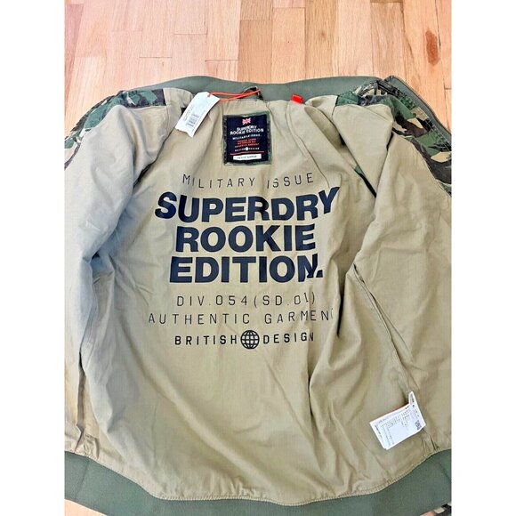 SUPERDRY Rookie Duty Splatter Bomber Jacket Size Large NWT - Picture 8 of 9